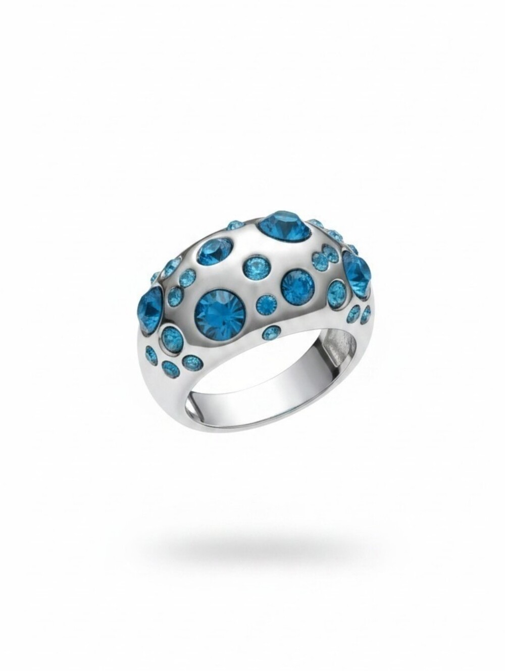 Nwt Sassified Boutique Size 5.5 Blue Crystal Dome Ring - Women Jewelry.